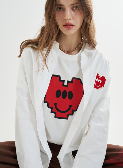 Red Heart - White Shirt